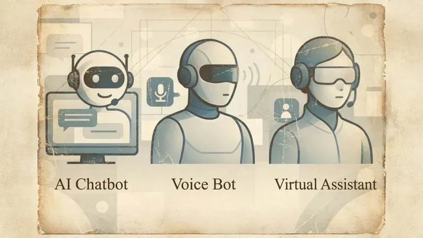 AI Chatbots vs Voice Bots vs Virtual Assistants: What’s the Real Difference?